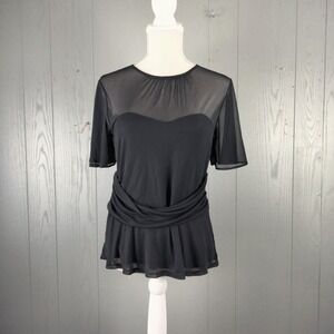 Express Mesh‎ Sheer Top Womens Medium Whimsigoth Blouse Witch Core Feminine Y2K